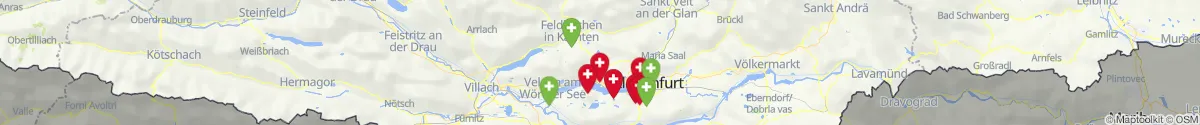 Kartenansicht für Apotheken-Notdienste in der Nähe von Moosburg (Klagenfurt  (Land), Kärnten)